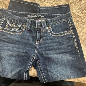 Maurices Blue Capris with Stretch Waistband